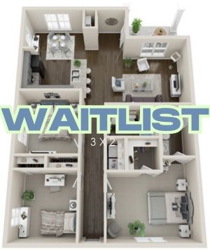 Floor plan for 3 beds, 2 baths, 1219 sqft